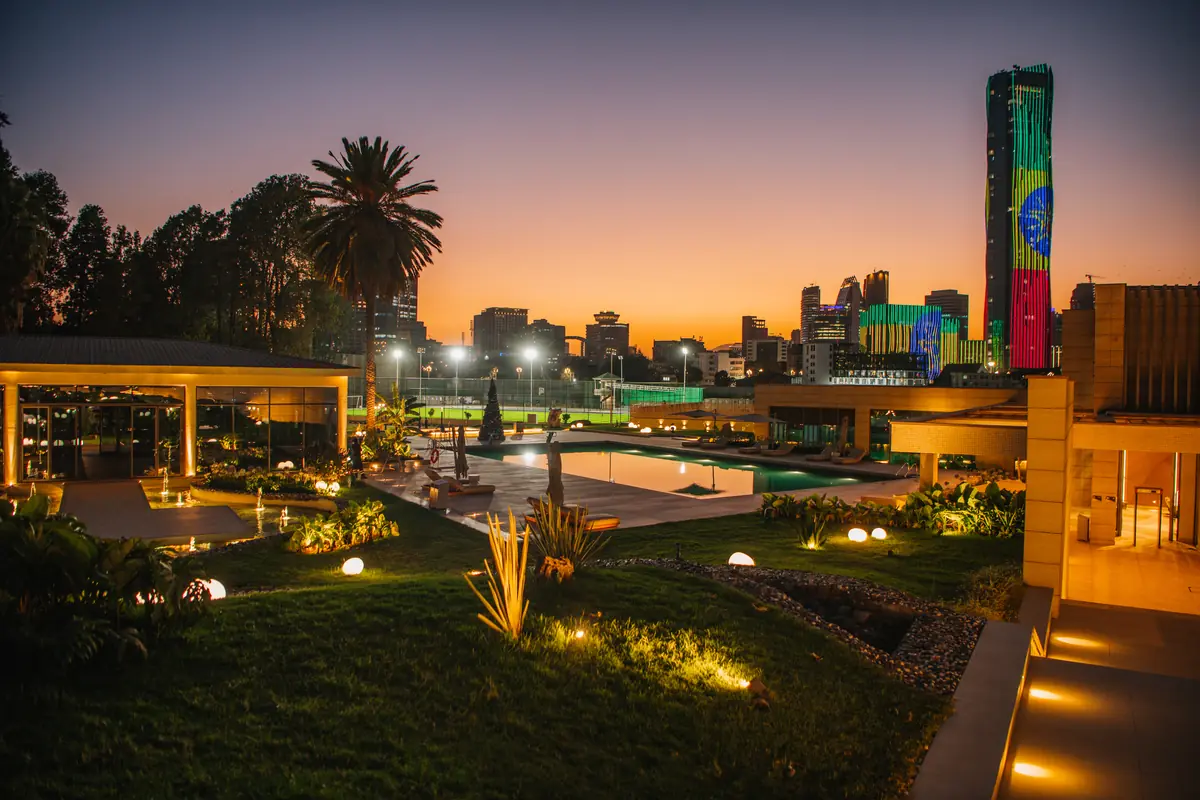 Minab pool and member grounds at dusk